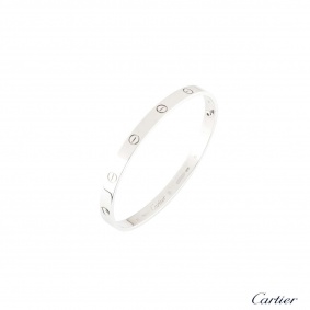 Cartier 18k White Gold Love Bracelet Size 20 B6035420 